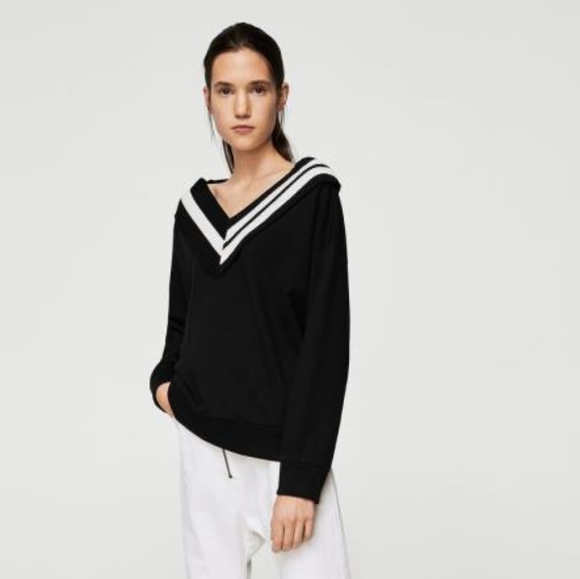 Mango Contrast Panels Sweatshirt - Picture 2 of 8